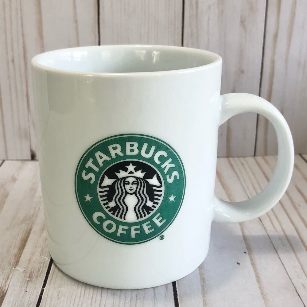 Vintage Starbucks 1999 Classic Logo Mug Coffee Cup White Green